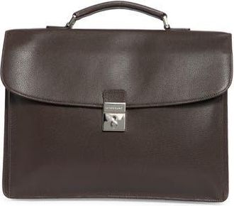 Longchamp Leather Flap Briefcase in Moka at Nordstrom Rack