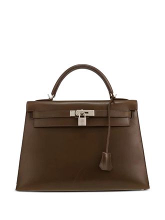 Hermès 2001 Kelly 32 leather tote bag - Bruin