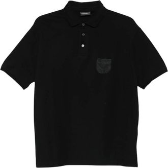 Emporio Armani Black Shirt Collar Polo