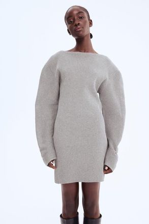 H&M Rib-knit Dress in Gray Melange at Nordstrom, Size Xx-Large