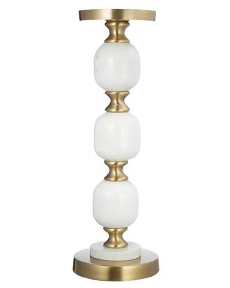 A&B Home Marble & Metal Pebble Pillar Holder
