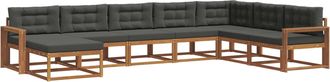 vidaXL Conjunto De Sof&aacute;s De Exterior 8 Uds. Natural Y Antracita Vidaxl