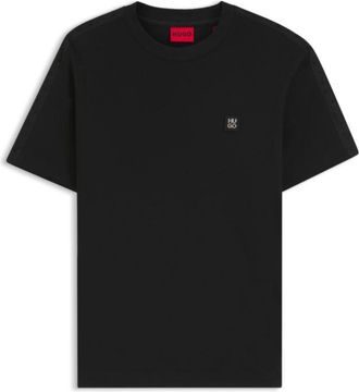 HUGO BOSS Relaxed-fit T-shirt in interlock cotton with embroidered shoulders