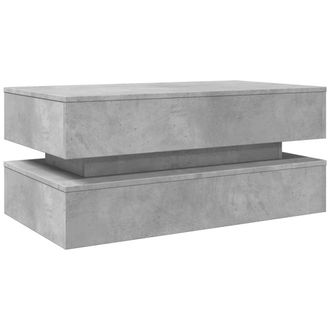 vidaXL Mesa De Centro Con Luces Led Gris Hormig&oacute;n 90x50x40 Cm Vidaxl