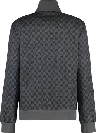 Gucci Womens Cotton Blend Full-Zip Sweatshirt Black Polyester Sweatshirts Sweater