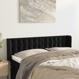 vidaXL Cabecero De Terciopelo Negro 147x16x78/88 Cm Vidaxl