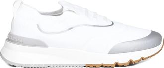 Brunello Cucinelli Techno Cotton Knit Sneakers - Heren - Sneakers - Wit - 46 EU - Katoen - Schoenen