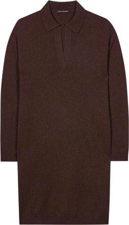 Luisa Cerano Gebreide Trui Jurk - Dames - Kleedjes - Bruin - S - Wol - Kleedjes