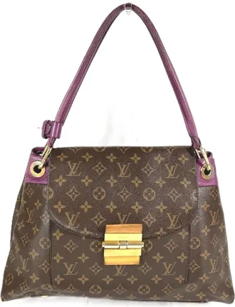 Louis Vuitton Aurore Brown Monogram Purple Monogram Olympe Canvas Shoulder Bag Tote Bag (Pre-Owned)