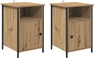 vidaXL Armario De Noche 2 Pcs Roble Artesanal 40 X 42 X 60 Cm Vidaxl