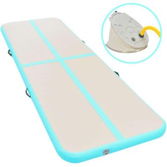 vidaXL Esterilla Inflable De Gimnasia Y Bomba 800x100x10 Cm Pvc Verde Vidaxl