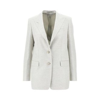 Tagliatore M&eacute;lange twill Bertha single-breasted jacket Woman 46
