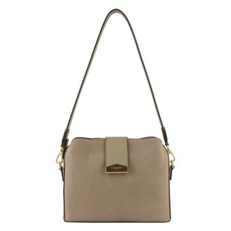 Pourchet Tassen, Dames, Beige, ONE Size, Leer, Cavalcade MM Schoudertas