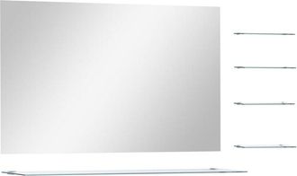 vidaXL Espejo de pared con 5 estantes plateado 100x60 cm vidaXL