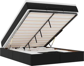 vidaXL Vidaxl - Estructura Cama Otomana Colch&oacute;n Cuero Sint&eacute;tico Negro 140x190cm