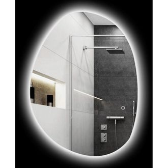 HOMCOM espejo de ba&ntilde;o con luz LED 80x60 cm, 3 colores de luz, brillo regulable, funci&oacute;n antivaho, funci&oacute;n de memoria, interruptor t&aacute;ctil, IP44