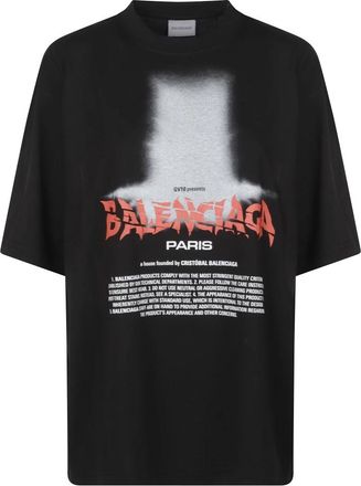 Balenciaga The Door Oversized T-shirt - Dames - T-shirts - Zwart - M - Katoen - Tops