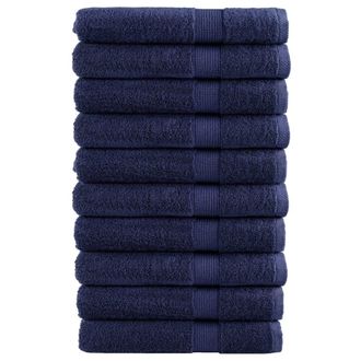 Berkfield Home Premium Towels SOLUND 10pcs Navy Blue 100x200cm 600gsm