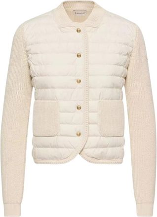 Moncler Cotton Gewatteerd Vest - Dames - Winterjassen - Beige - M - Katoen - Jassen