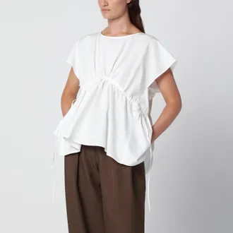 Max Mara Blusa bianca in popeline di cotone