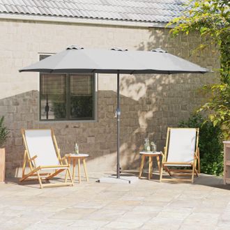 Berkfield Home Garden Parasol Sand 380 x 196 x 235 cm Powder-coated steel