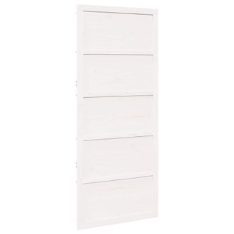 vidaXL Puerta Corrediza Blanco 90 X 2,5 X 208 Cm Madera De Pino Maciza Vidaxl