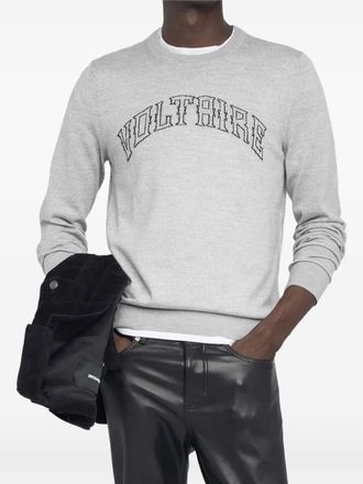 Zadig&Voltaire logo-print sweater - men - Merino - M - Grey