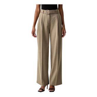 Twinset Palazzo Broek - Dames - Broeken - Beige - Maat: XS Zijde
