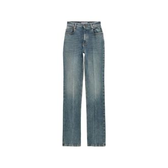 Balenciaga Jeans, Dames, Blauw, W28, Nylon, High Waist Slim Jeans