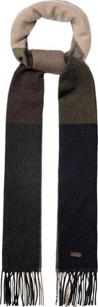 Eton Colorblock Cashmere Fringe Scarf in Medium Brown at Nordstrom