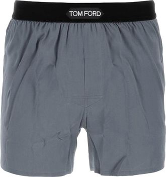 Tom Ford Donkergrijze satijnen boxershort - Heren - Onderbroek - Grijs - XL - Satijn - Ondergoed