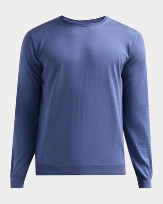 Giorgio Armani Men & apos;s Silk and Cotton Jersey Crewneck Sweater
