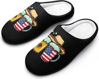 Generic Beer Mexican USA Flag Mens Slippers Comfortable And Non-slip Cotton Slipper Shoe for House
