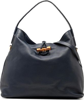 Gucci Borsa a tracolla in pelle e bamb&ugrave; 2000-2015 - Blu