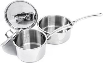 Berghoff Professional Stainless Steel 10/18 Tri-Ply 3 Qt. Sauce Pan with Lid in Silver at Nordstrom Rack