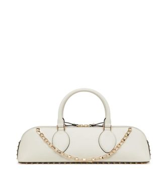 Valentino Garavani White Rockstud leather duffle bag