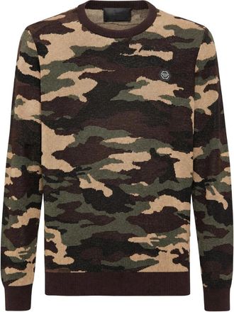 Philipp Plein Pullover Ronde Hals Liefde - Heren - Ronde hals truien - Veelkleurig - XL - Wol - Truien & Vesten