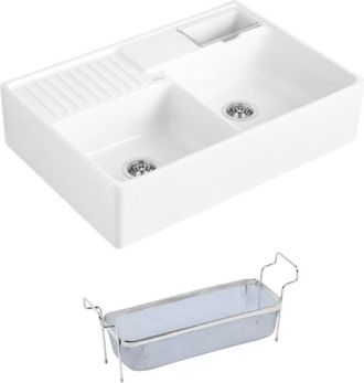 Villeroy & Boch Villeroy&boch - Villeroy Et Boch Fregadero De Cocina Tradition Sello 89,5 X 63 Blanco Autoescurridor De Cer&aacute;mica + Cesto Para Platos