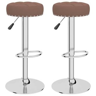 vidaXL Taburetes De Cocina 2 Unidades Tela Marr&oacute;n Vidaxl