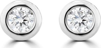The Diamond Store 0.10ct Lab Diamond Rub Over Stud Earrings in 9K White Gold - 4mm