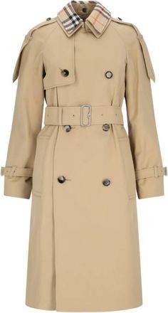 Burberry Long Gabardine Belted Trench Coat, Brand Size 12 ( US Size 10 )