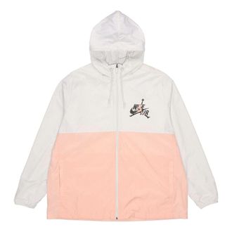 Nike Jordan Air Jordan Alphabet Printing Basketball Sports Hooded Jacket White Pink CK2218-072