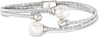 Ross-Simons 7-8mm Cultured Pearl Cuff Bracelet in Sterling Silver