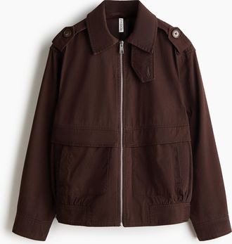 H&M Twilljacke mit Kragen - Brown
