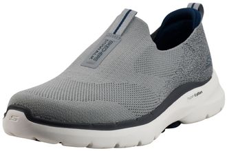 Skechers Mens Gowalk 6 - Stretch Fit Slip-on Athletic Performance Walking Shoe, Grey/Charcoal, 12