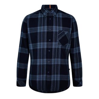 HUGO BOSS Herenoverhemd Rickert_M, reguliere pasvorm, met knopen (Donkerblauw)