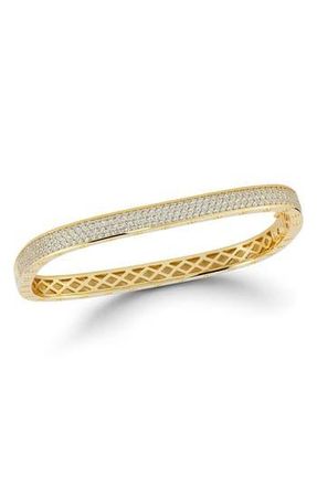 Chloe and Madison Pav&eacute; Square Bangle Bracelet in Gold at Nordstrom Rack