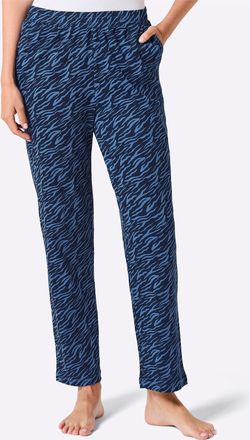 Feel Good Dehnbund-Hose FEEL GOOD, Damen, Gr. 36/38, Normalgr&ouml;ssen, marine, mittelblau, 100% Baumwolle, bedruckt, gemustert, mehrfarbig, Hosen Dehnbund-Hose