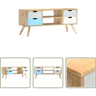 vidaXL Credenza in legno - Mobile Porta TV 110x35x48 cm Legno Massello di Mango