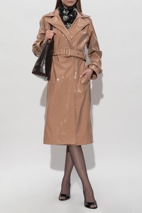 Dolce & Gabbana Faux Leather Coat, Womens, Pink